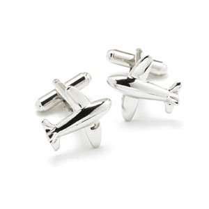  Chrome Jet Plane Cufflinks Jewelry