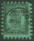 FINLAND 1866 67 8p BLACK/GREEN *PEN CANCEL*  