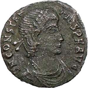 CONSTANTIUS II 348AD Ancient Roman Coin PHOENIX Sacred firebird Galley 