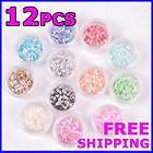 12 COLOR HEART GLITTER FLAKES FOR 3D NAIL ART c2