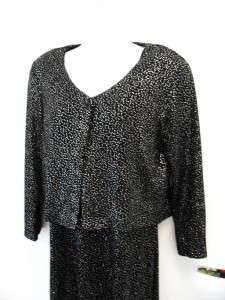Long Glittery Black Dress & Jacket~ CAROL ANDERSON ~ 6P  