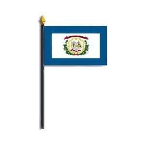  West Virginia State Flag Flag Rayon On Staff 4 in. x 6 in 