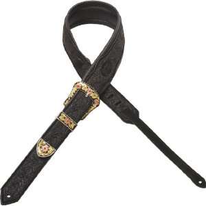 Levys Leathers MS71T01 BLK Suede Guitar Strap Musical 