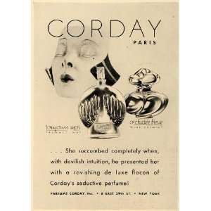 1936 Ad Corday Paris Perfume Cologne Beauty France   Original Print Ad