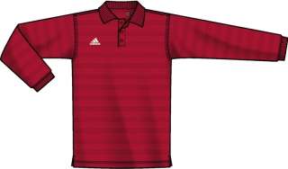 New Adidas PB CI Polo Shirts Long Sleeve Red/Wht Men  