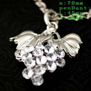 d6584 70cm Fresh Zircon Crystal Grape Designer Bead Pendant Necklace 