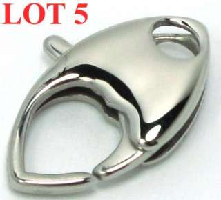 LOT 5 20x11mm 316L Stainless Steel Oval Lobster Clasp  