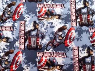 New Captain America Fabric Remnant 35 x 43 Cartoon Super Hero  
