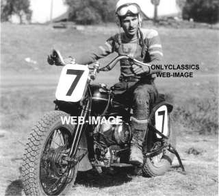 1946 FLOYD EMDE HARLEY DAVIDSON MOTORCYCLE RACING PHOTO  