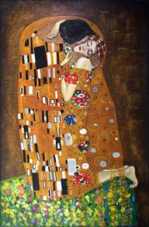 High Q Hand Painted Oil Painting Repro Gustav Klimt the Kiss 24x36 