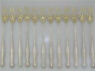 12 Rare Sterling TOWLE Oyster / Cocktail Forks CANTERBURY 1893  