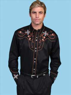 Scully P 755 Mens Western Retro Embroidery Fancy Shirt  