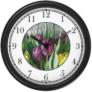  Tulips Flowers Wall Clock by WatchBuddy Timepieces (Hunter 