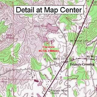 USGS Topographic Quadrangle Map   Clarence, Alabama (Folded/Waterproof 
