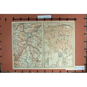  MAP 1896 RHINE PLAN DARMSTADT WEINHEIM HEIDELBERG