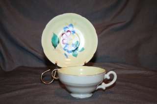 Hand Painted Fern China Cup & Saucer Flowers  