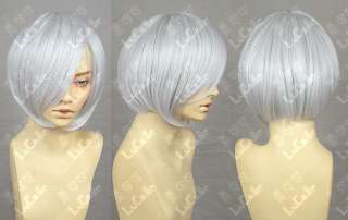 Fashion Short Silver White Cosplay Party Wig + Hairnet  