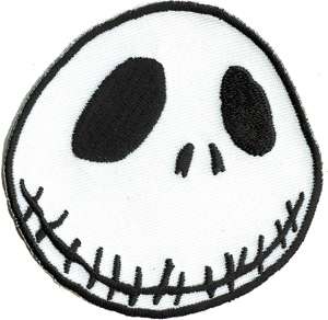 The Nightmare Before Christmas Jacks Head Patch, White  