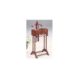  Butler Cherry Mens Clothes Valet Furniture Stand with 