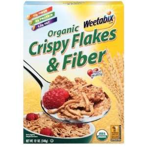  Weetabix Organic Crispy Flakes & Fiber Cereal, 12 oz Boxes 