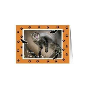  Howl O Ween for Dad, Howling Halloween Cat Card Health 