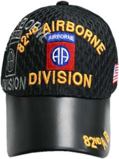 82nd 82 ND DIV AIRBORNE LEATHER BILL AIR MESH HAT CAP  