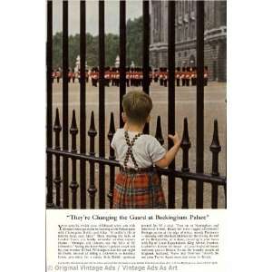   re changing the Guard at Buckingham Palace Vintage Ad