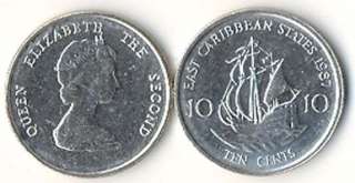 This is a East Caribbean States 6 piece average circulated coin set