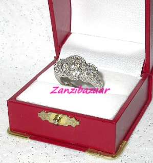 BEAUTIFUL 18K WHITE GOLD GENUINE DIAMOND ENGAGEMENT RING