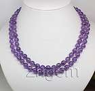8mm natural Amethyst necklace round beads