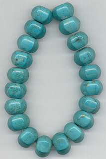 Stabilized Turquoise 6 Sided Lantern Beads 14mm  