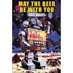  May the Beer be wth you   12x18 Framed Print in Gold Frame 