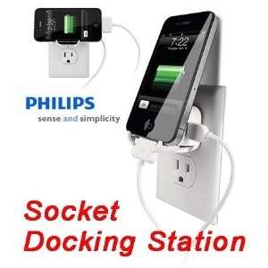 PHILLIPS iPhone iPod charger docking DLP2249/17 SOCKET DOCKIT WALL New 