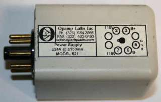 OPAMP LABS   PLUG IN POWER SUPPLY SOURCE 120VAC OUTPUT 24VDC 150mA 