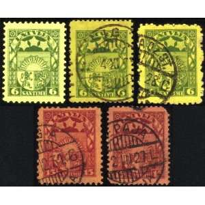   Latvia Postage Stamps Wavy Lines & Swastikas 