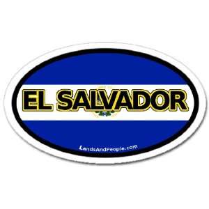  El Salvador Flag Car Bumper Sticker Decal Oval Automotive