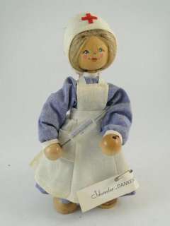 Vintage Wood Nurse Nursing Doll Rosi Prosel German Doctor Old 7.25 
