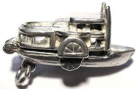 Vintage St Silver PADDLE BOAT STEAMER Charm   opens  