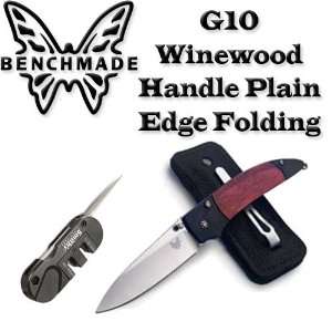 Benchmade 480 Shoki   Nakamura Design Folder G10/Winewood Handle Plain 