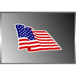  Waving United States of America US Flag Vinyl Decal Bumper 