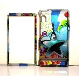Blue Star with Rainbow Wave Snap on Hard Skin Faceplate Phone Shield 