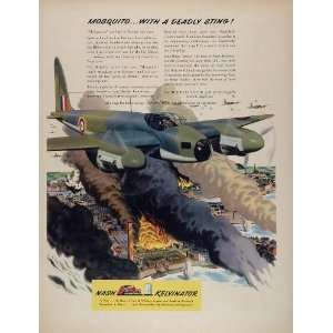 1943 Ad Nash Kelvinator British Mosquito Bomber WWII   Original Print 