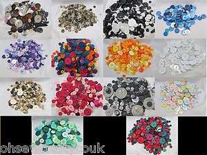 Mixed Buttons Assorted Shapes Sizes Choice Of Colour & Amount  