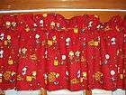 lined VALANCE with PEANUTS snoopy CHARLIE BROWN woodstock SALLY 