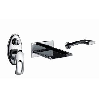  Three Handle Widespread Waterfall Roman Tub Faucet with 
