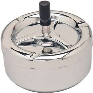  Solid Silver Tone Spinning Ashtray Automotive