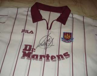 PAOLO DI CANIO HAND SIGNED WEST HAM UNITED AWAY SHIRT  