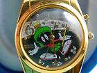 ARMITRON MUSICAL MARVIN THE MARTIAN WATCH/NEW BATTERY//BROWN LEATHER 