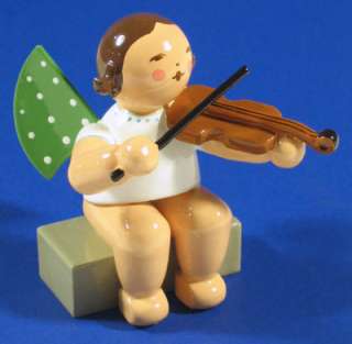 Wendt Kuhn Sitting Angel Playing Viola German Figurine  