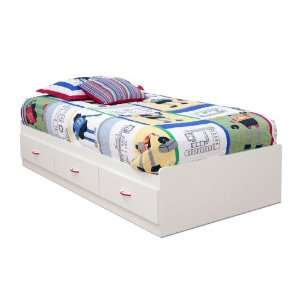  South Shore Furniture, Pure White Twin Size Mates Bed 